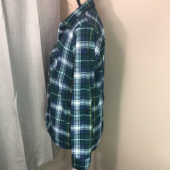 G Collection long sleeve flannel plaid Women’s L - Picture 7 of 12